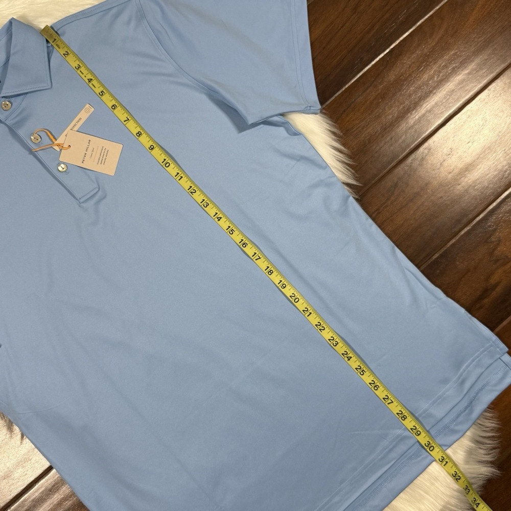 Peter Millar Men's Size Medium Blue Summer Comfort Performance Jersey Polo Shirt - Picture 3 of 8